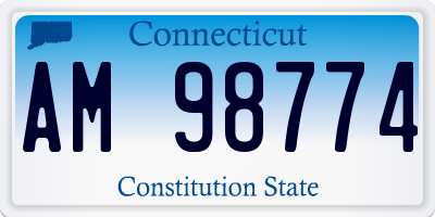 CT license plate AM98774