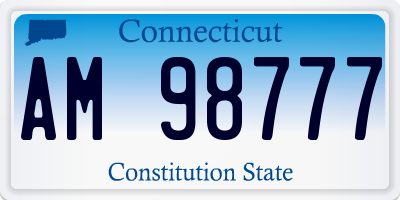CT license plate AM98777
