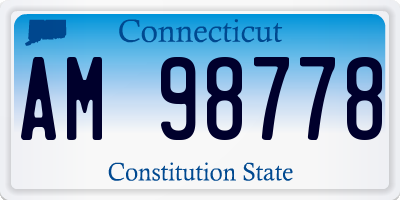 CT license plate AM98778