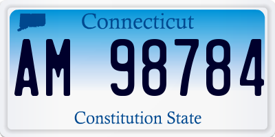 CT license plate AM98784
