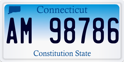 CT license plate AM98786
