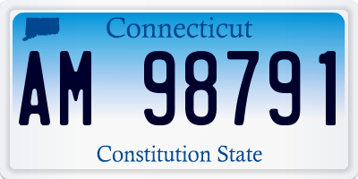 CT license plate AM98791