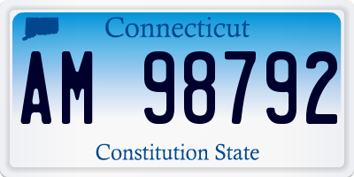 CT license plate AM98792