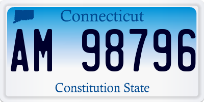 CT license plate AM98796