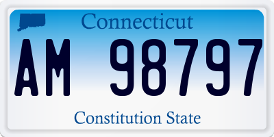 CT license plate AM98797