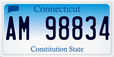 CT license plate AM98834