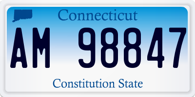 CT license plate AM98847