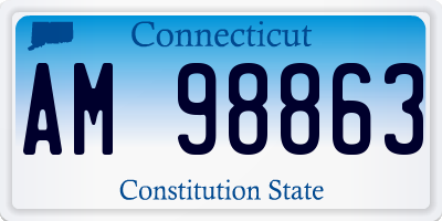 CT license plate AM98863