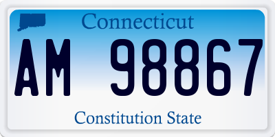 CT license plate AM98867