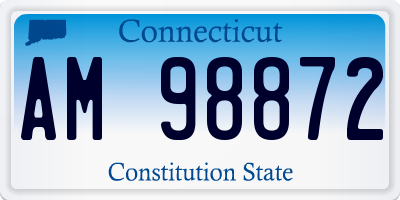 CT license plate AM98872