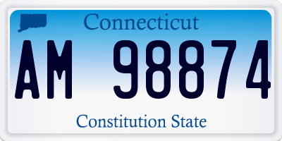 CT license plate AM98874