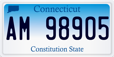 CT license plate AM98905