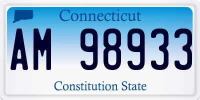 CT license plate AM98933
