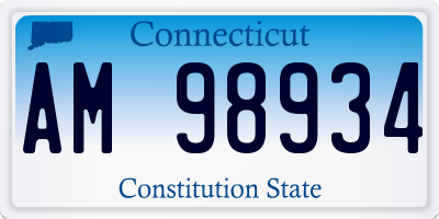 CT license plate AM98934