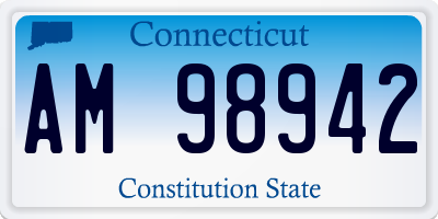 CT license plate AM98942