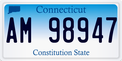 CT license plate AM98947