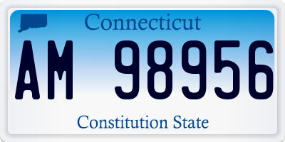 CT license plate AM98956