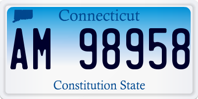 CT license plate AM98958