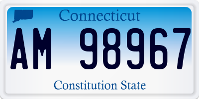 CT license plate AM98967