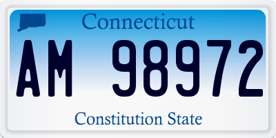 CT license plate AM98972