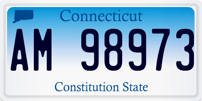 CT license plate AM98973