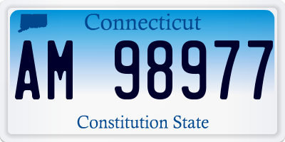 CT license plate AM98977