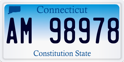 CT license plate AM98978