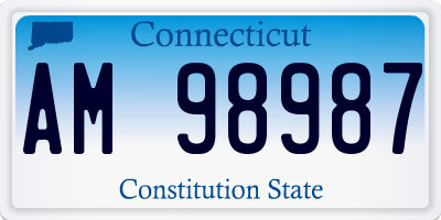 CT license plate AM98987