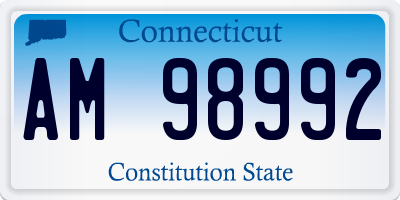 CT license plate AM98992