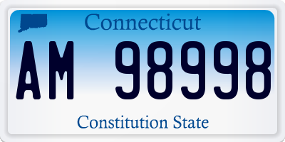 CT license plate AM98998