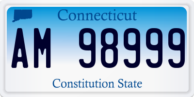 CT license plate AM98999