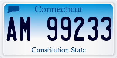 CT license plate AM99233