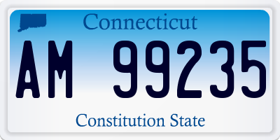 CT license plate AM99235