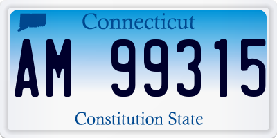 CT license plate AM99315