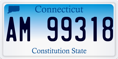 CT license plate AM99318