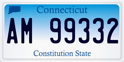 CT license plate AM99332