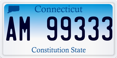 CT license plate AM99333
