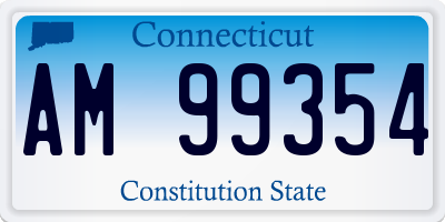CT license plate AM99354