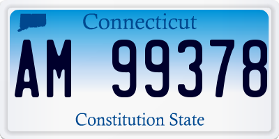 CT license plate AM99378