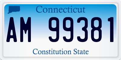 CT license plate AM99381
