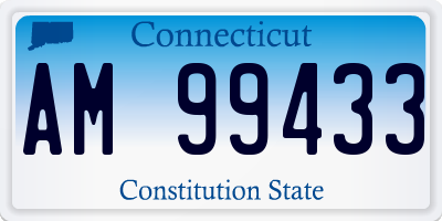 CT license plate AM99433