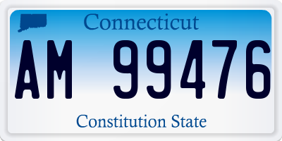 CT license plate AM99476