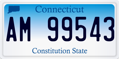 CT license plate AM99543