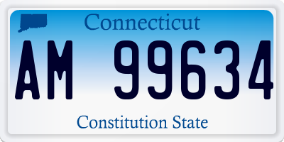 CT license plate AM99634