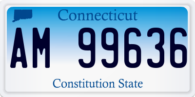 CT license plate AM99636