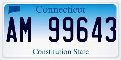 CT license plate AM99643