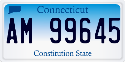 CT license plate AM99645