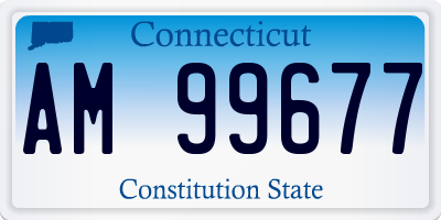CT license plate AM99677