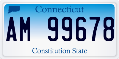 CT license plate AM99678