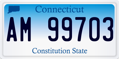 CT license plate AM99703